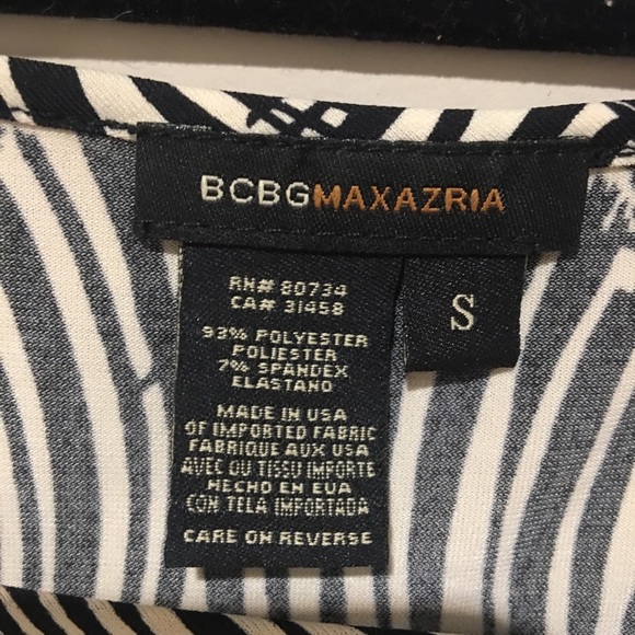 BCBGMAXAZRIA Keyhole Tank Blouse size 6 Blk & Wht - Picture 2 of 8